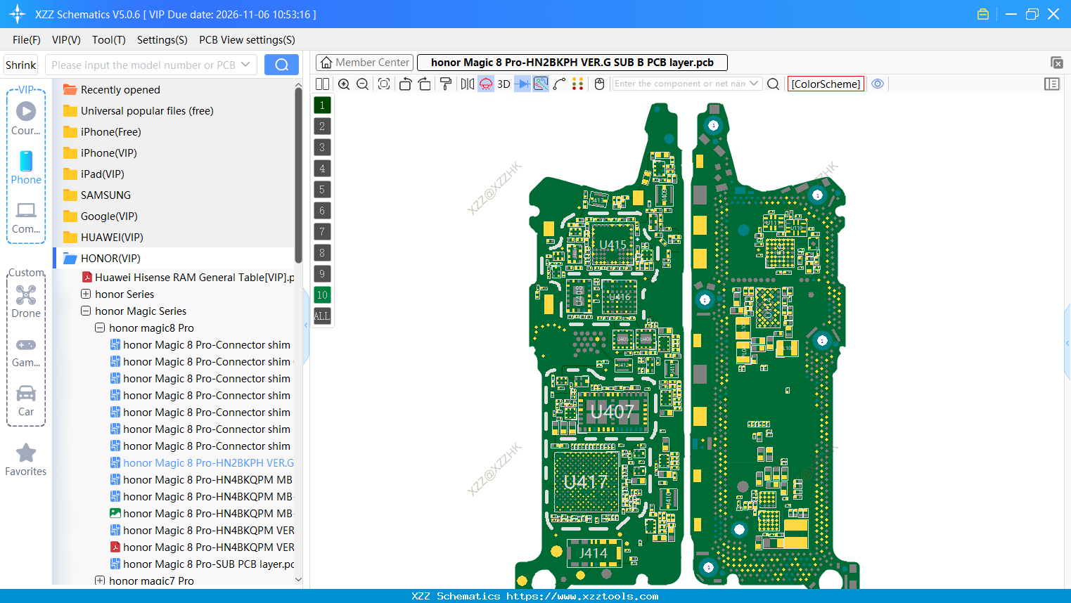 Honor Magic 8 Pro-HN2BKPH VER.G SUB B PCB Layer